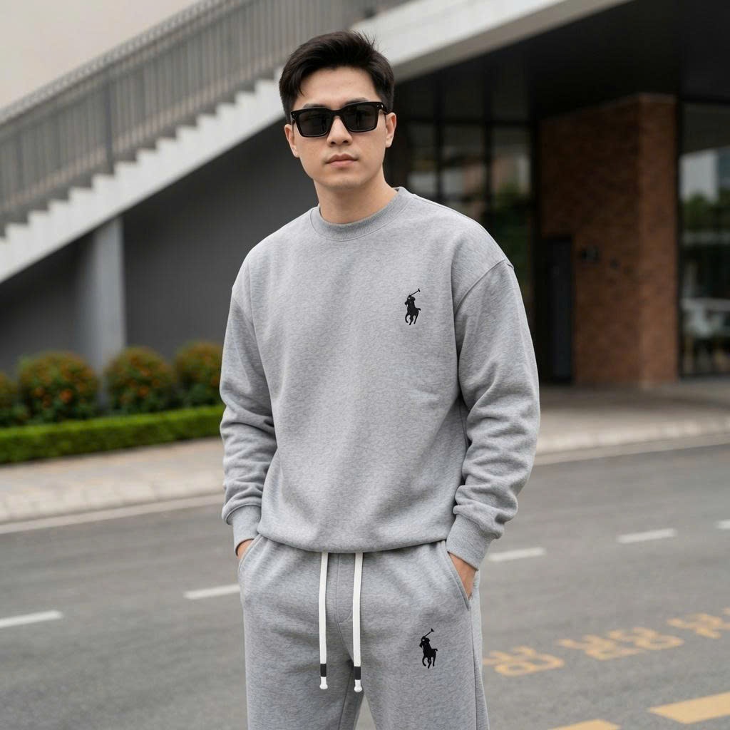 Set Bộ Quần Áo Nỉ Nam VERATINO Thu Đông Logo Thêu Chất Nỉ 2 Da Dày Dặn Quần Có Dây Rút VERATINO