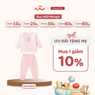 (NÊN TĂNG SIZE) Bộ dài tay Mềm Mịn by La Pomme cún bông năng động -  Sợi Petit Soyeu thoáng mát - Bé trai/gái - 6M - 3Y