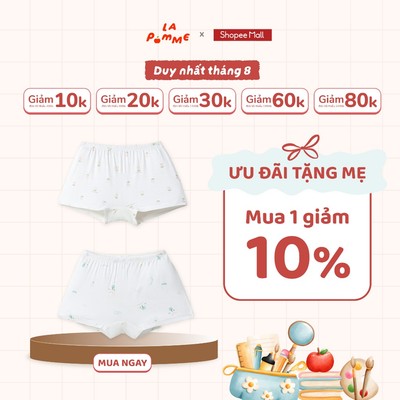 Set 2 quần chip La Pomme (Mềm Mịn) - Sợi Petit Soyeu thoáng mát - Bé gái - 12M - 5Y