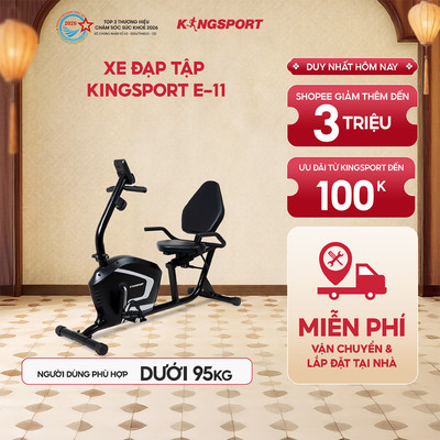 Xe đạp tập KINGSPORT E-11 đồng hồ điện tử thông minh, kháng lực từ tính với 8 cấp độ
