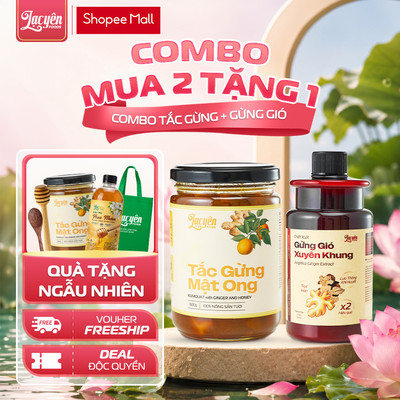 [Combo Tắc Gừng-Xuyên Khung] Lạc Yên Foods Gồm Tắc Gừng Mật Ong + Gừng Gió Xuyên Khung, Kèm Quà Tặng