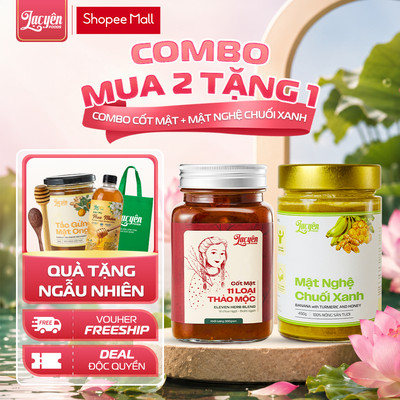 [Combo Cốt Mật-Chuối Xanh] Lạc Yên Foods Gồm Cốt Mật 650g + Nghệ Chuối Xanh 250Gr + Tặng Muỗng