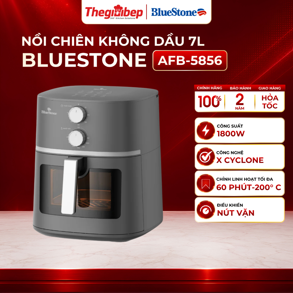 [QUÀ TẶNG KHÔNG BÁN] Nồi Chiên Không Dầu BlueStone AFB-5856 7 Lít 1800W