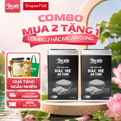 Combo 2 Hũ Hắc Mè An Cung Lạc Yên Foods - 2 Hũ 350gr Tặng Muỗng Gỗ