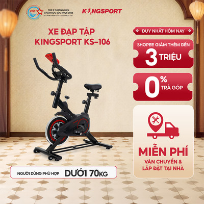 CHỈ GIAO MIỀN BẮC | Xe đạp tập KINGSPORT KS-106 với khung sườn chắc chắn, tích hợp đồng hồ đo lường chỉ số
