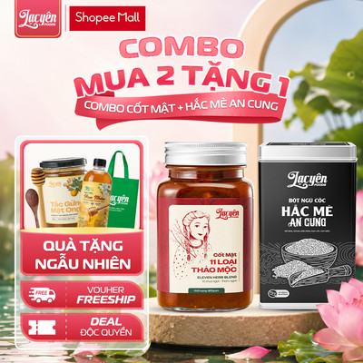 Combo Cốt Mật-Hắc Mè Lạc Yên Foods Gồm Cốt Mật 11 Loại Thảo Mộc & Hắc Mè An Cung, Kèm Quà