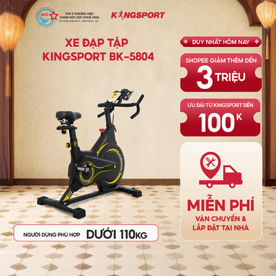 Xe đạp tập KINGSPORT BK-5804 kháng lực từ tính, tích hợp đồng hồ đo lường chỉ số
