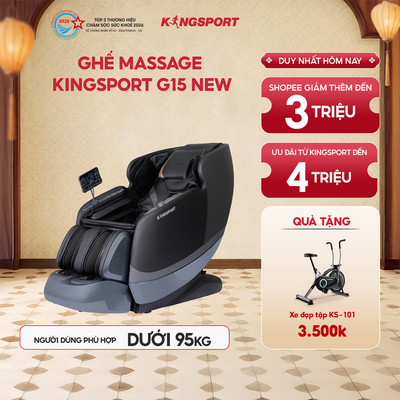 Ghế massage KINGSPORT Standard G15 NEW công nghệ Kingtech Touch Pro, massage kéo giãn toàn thân