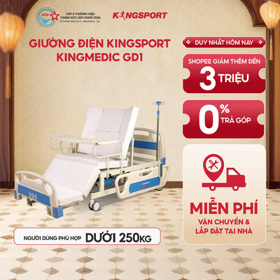 Giường điện KINGSPORT KINGMEDIC GD1 trang bị bô vệ sinh, chậu gội đầu, bàn ăn tại chỗ