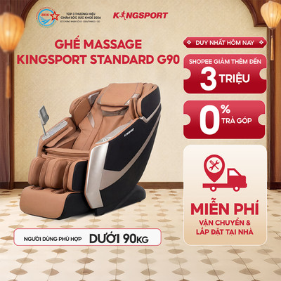 Ghế massage Kingsport Standard G90 công nghệ Kingtech Touch Pro, 8 bài massage thư giãn, điều khiển thông minh