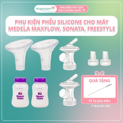 Phụ Kiện Phễu Silicon Dùng Cho Máy Medela, Thương Hiệu Maymom, Tương Thích Maxflow, Sonata, FreeStyle, Swing Maxi