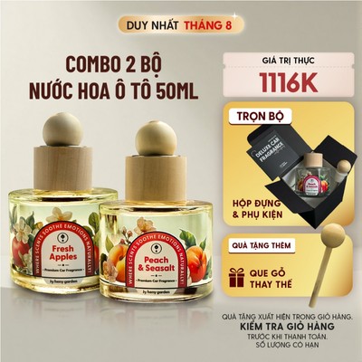 Combo 2 Chai Nước Hoa Ô Tô 50mL Cao Cấp HENY GARDEN - Nước Hoa Xe Hơi, Tinh Dầu Thơm Xe Ô Tô Khử Mùi