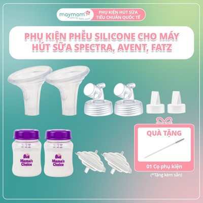 Bộ Phụ Kiện Máy Hút Sữa Dùng Bình Sữa Cổ Rộng Sản Xuất bởi Maymom, Tương Thích Máy Spectra-Avent-Fatz-Cimilre