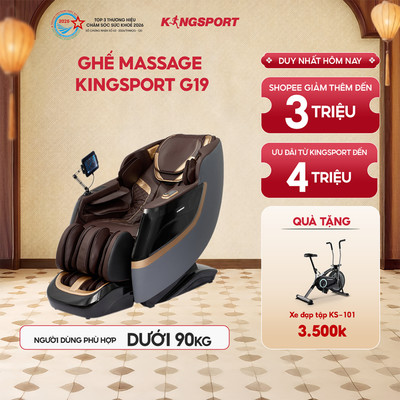 Ghế massage KINGSPORT STANDARD G19 Công Nghệ Massage Kingtech Touch Pro, 20 Bài Massage Tự Động