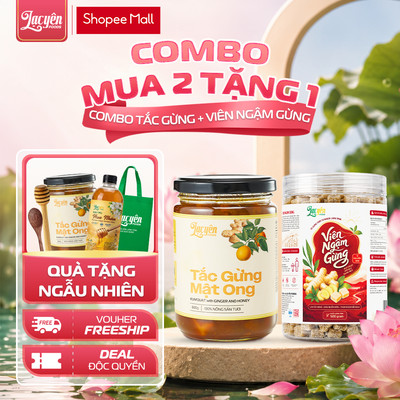 [Combo Tắc Gừng-Viên Ngậm] Lạc Yên Foods Gồm Tắc Gừng Mật Ong 950 + Viên Ngậm Gừng 350 + Tặng Muỗng