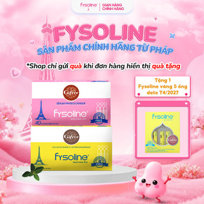 Combo Nước muối sinh lý Fysoline hồng 40 ống x 5ml và Vàng (Date T4.2027) 20 ống x 5ml