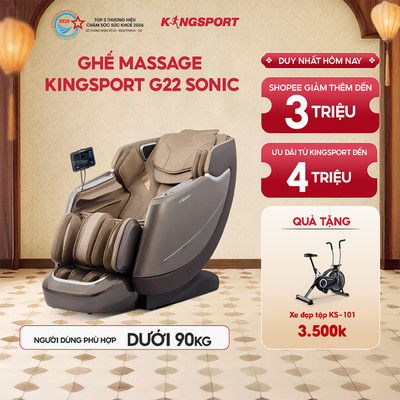 Ghế massage Kingsport Deluxe G22 Sonic, 37 bài massge tự động, công nghệ sóng âm hiện đại KingSonic