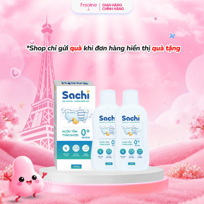 Combo 2 Nước tắm thảo dược Sachi 180ml làm sạch nhẹ nhàng diu mát da, hạn chế mảng bám da đầu
