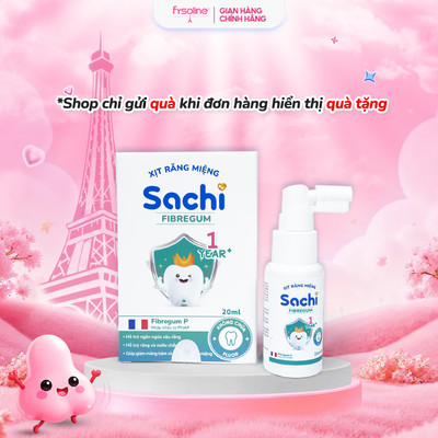 Xịt răng miệng Sachi Fibregum 20ml giúp sạch thơm miệng, hỗ trợ ngăn ngừa sâu răng