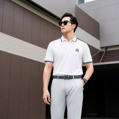 [LUXURY ITEM] Áo polo nam CULLINAN POLO trơn bo tay kẻ thêu logo ngực phong cách lịch sự nam tính GSTP602
