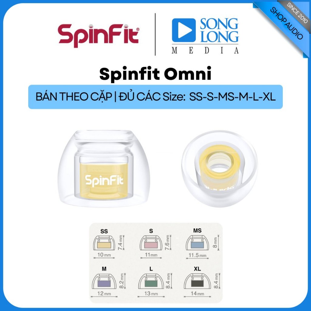 Nút tai nghe inear EARTIPS SPINFIT OMNI - Hàng Chính Hãng - Songlongmedia