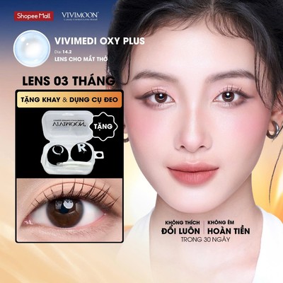 Kính áp tròng cận trong suốt 3 tháng không giãn chống ánh sáng xanh chất liệu cao cấp Vivimoon (Giá 01 chiếc)