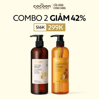[MUA 2 GIẢM 42%] COMBO Gel tắm bí đao 500ml & Gel tắm đường thốt nốt An Giang Cocoon 500ml