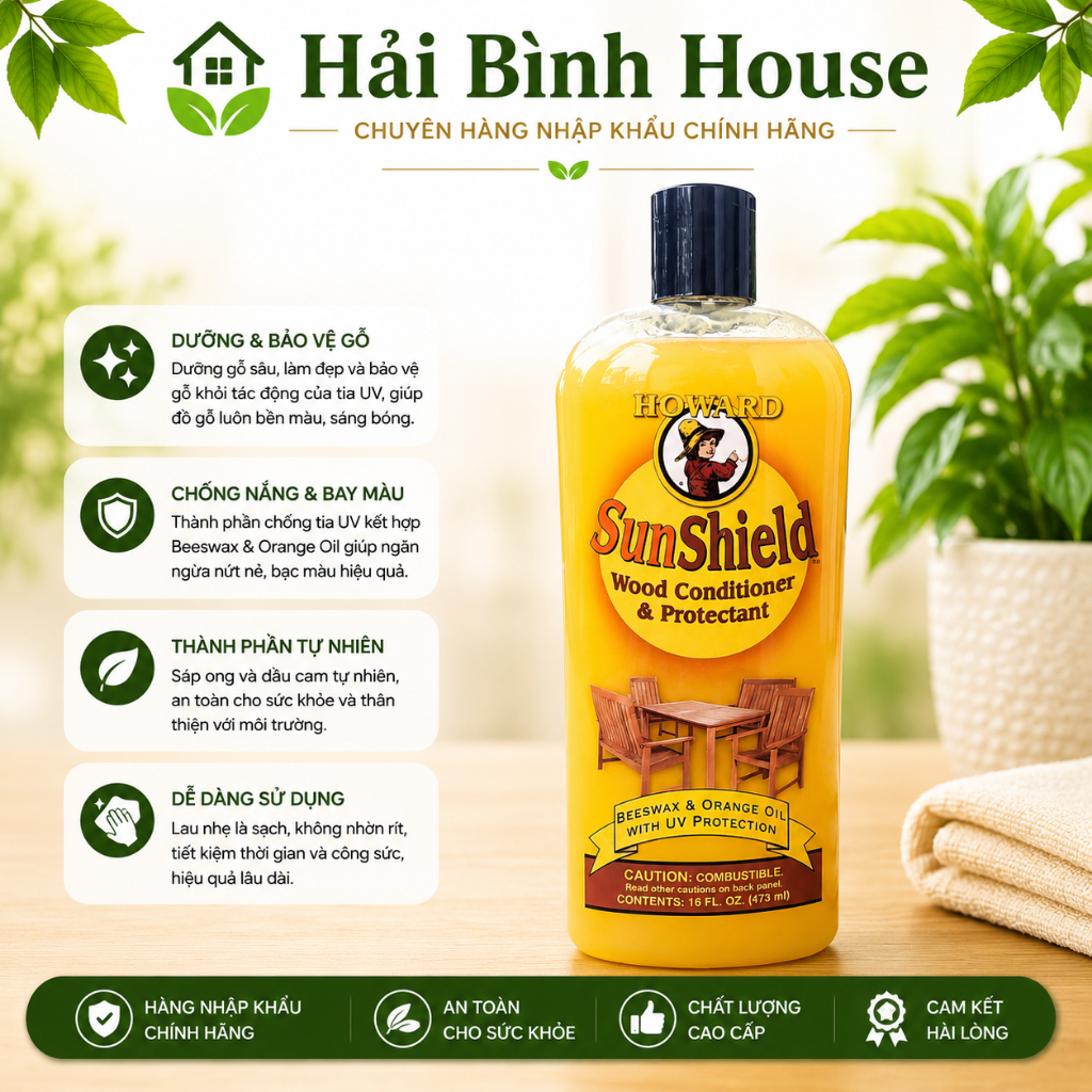 Sáp Chống Phai Màu Gỗ Ngoại Thất SunShield Outdoor Furniture Wax 473ml