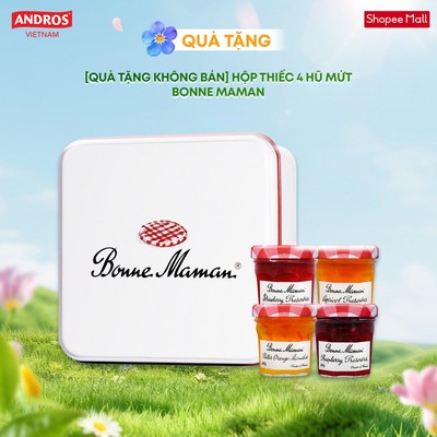 [QUÀ TẶNG KHÔNG BÁN] Hộp Thiếc 4 Hũ Mứt Bonne Maman 30g - Nhập Khẩu Từ Pháp - BONNE MAMAN - 30g x 4