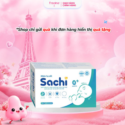 Khăn hạ sốt thảo dược SACHI 0+ cho trẻ sơ sinh từ 0 tháng tuổi dịu nhẹ, giúp hạ nhiệt, giảm sốt, làm mát da