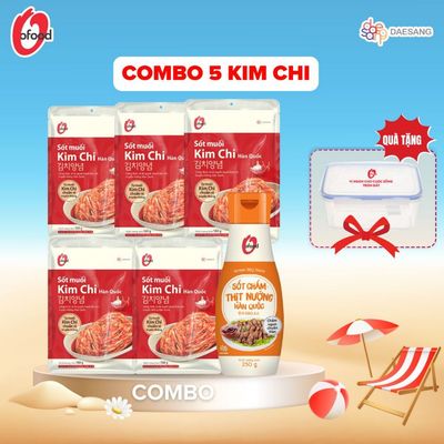 [Tặng 1 hộp nhựa cao cấp 2L] Combo 5 sốt muối kim chi và 1 sốt chấm thịt nướng O'food