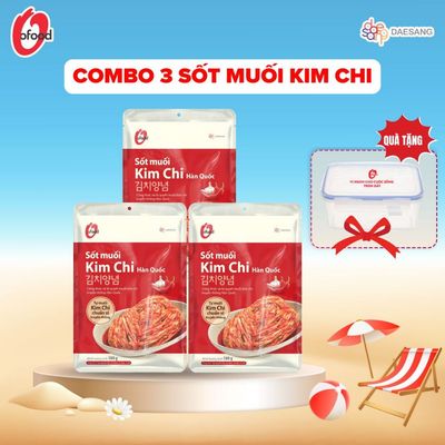 [O'FOOD VN] COMBO 3 GÓI SỐT MUỐI KIM CHI O'FOOD 180G – TẶNG HỘP HOẶC SỐT, SỐT KIM CHI HÀN QUỐC ĐẬM ĐÀ