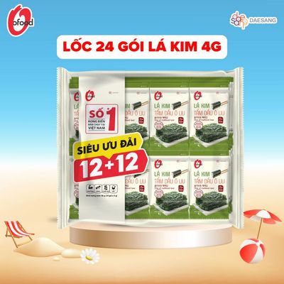 [PHIÊN BẢN 24 GÓI] RONG BIỂN LÁ KIM OLIU O'FOOD 4G – COMBO 12+12