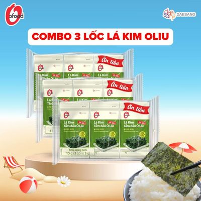 Combo 3 lốc Lá kim tẩm dầu ô liu O’Food (lốc 3) – Đồ ăn vặt ngon