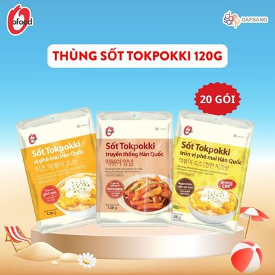 [Thùng 20 gói] Sốt tokbokki / tokpokki Hàn Quốc O'Food 120g, vị truyền thống và phô mai cay