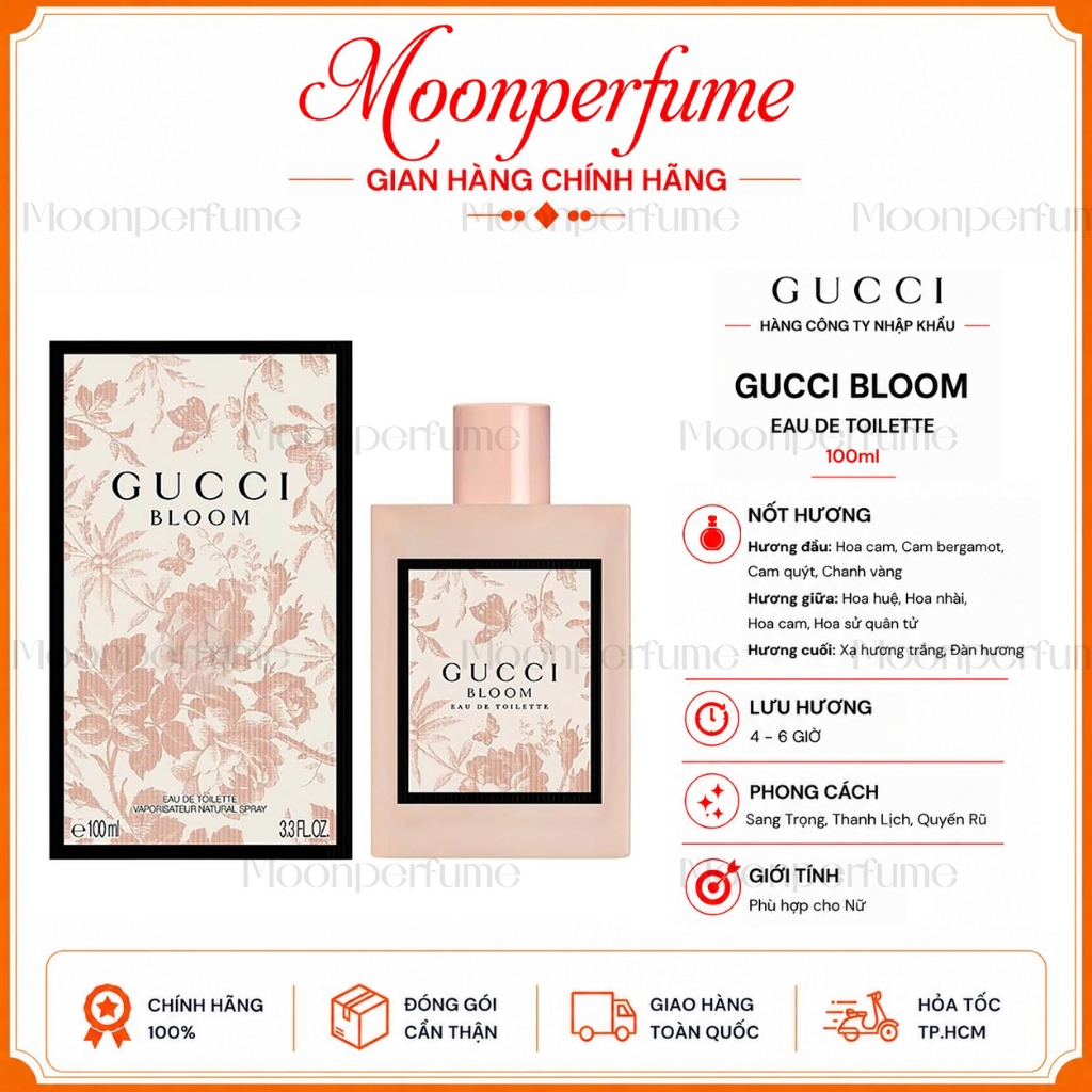 [HÀNG CÔNG TY] Nước Hoa Nữ Gucci Bloom Eau De Toilette 100ml