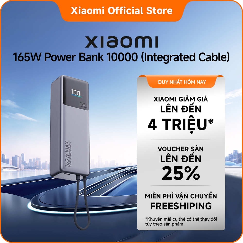 Xiaomi 165W Power Bank 10000mAh (Integrated Cable) ｜Pin cao cấp với dung lượng khủng｜Nhiều biện pháp