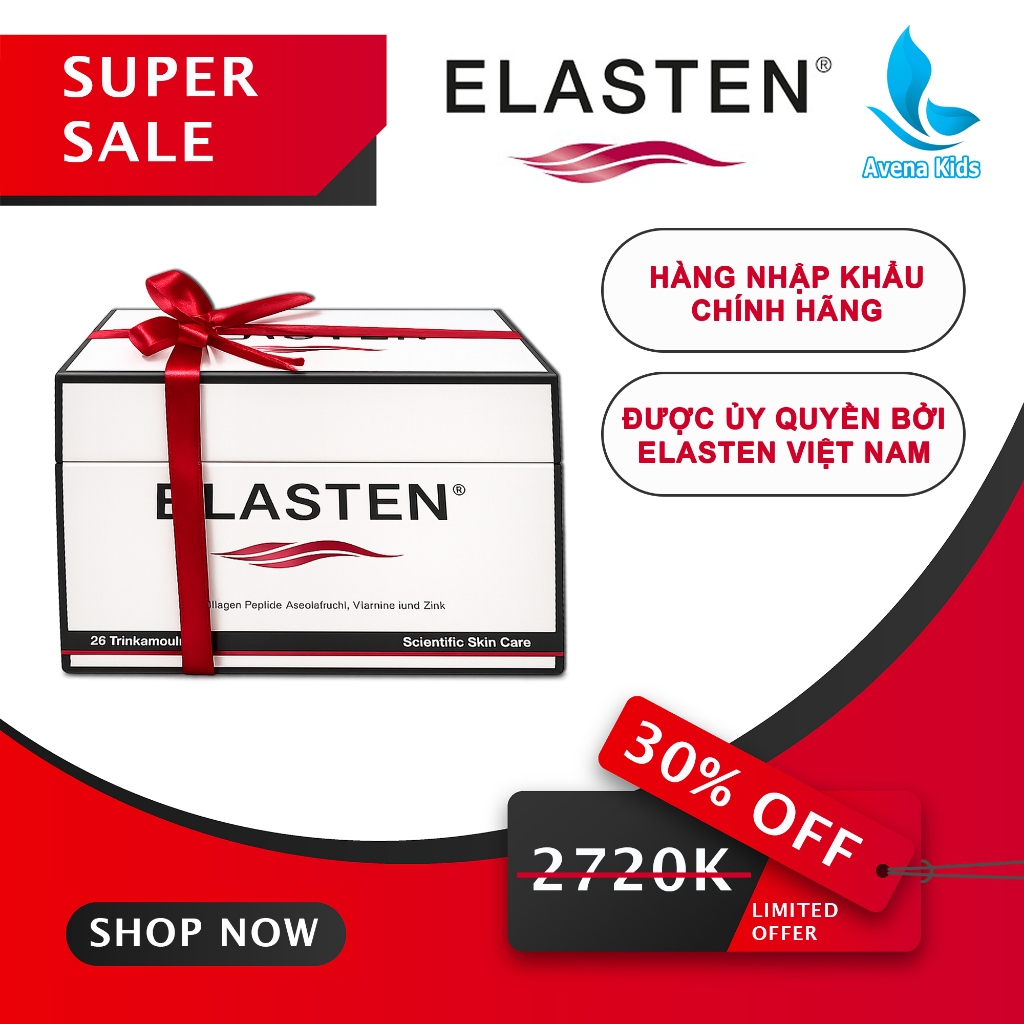 Collagen Elasten 28 Ống x 25ml, Thực phẩm Bảo vệ Sức Khỏe, Nhập Khẩu Chính Hãng  | Avena Kids