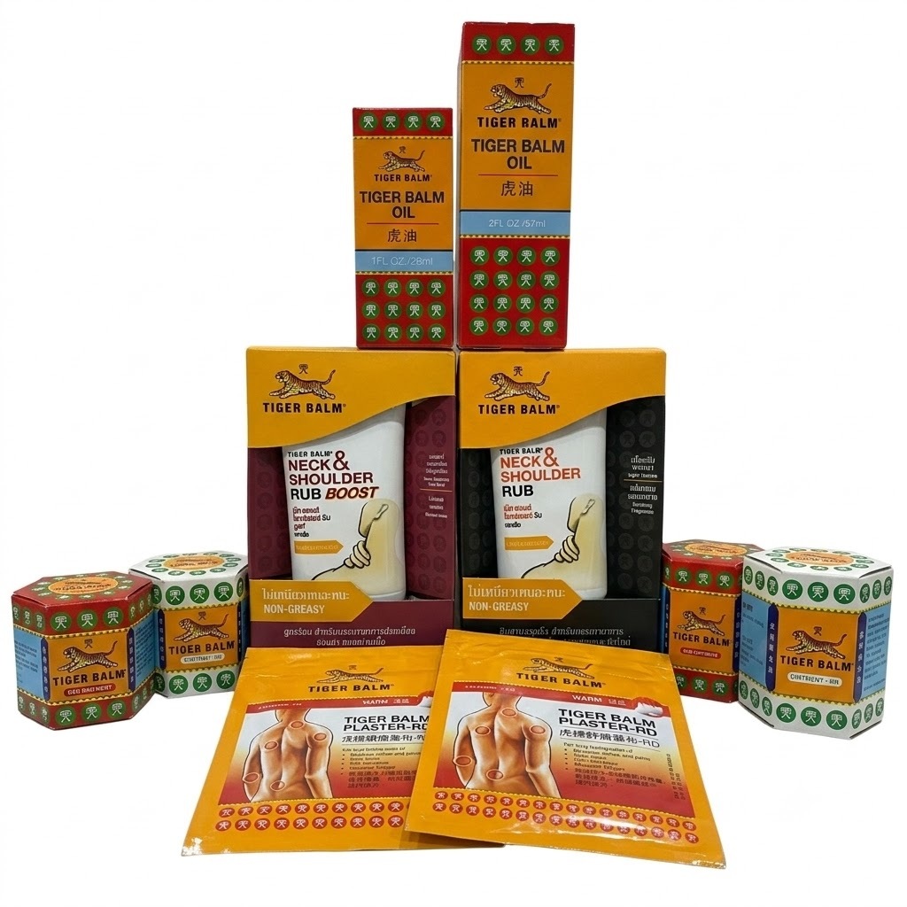 Tiger Balm Chính Hãng – Dầu Cù Là Tuýp & Cao Dán Tiger Balm Xoa Bóp Massage Thảo Mộc