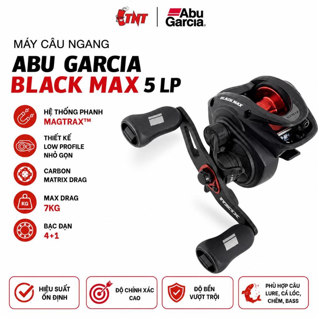 Máy Ngang Câu Lure Abu Garcia Black Max 5 LP – Hiệu Suất Vượt Trội Trong Tầm Giá.