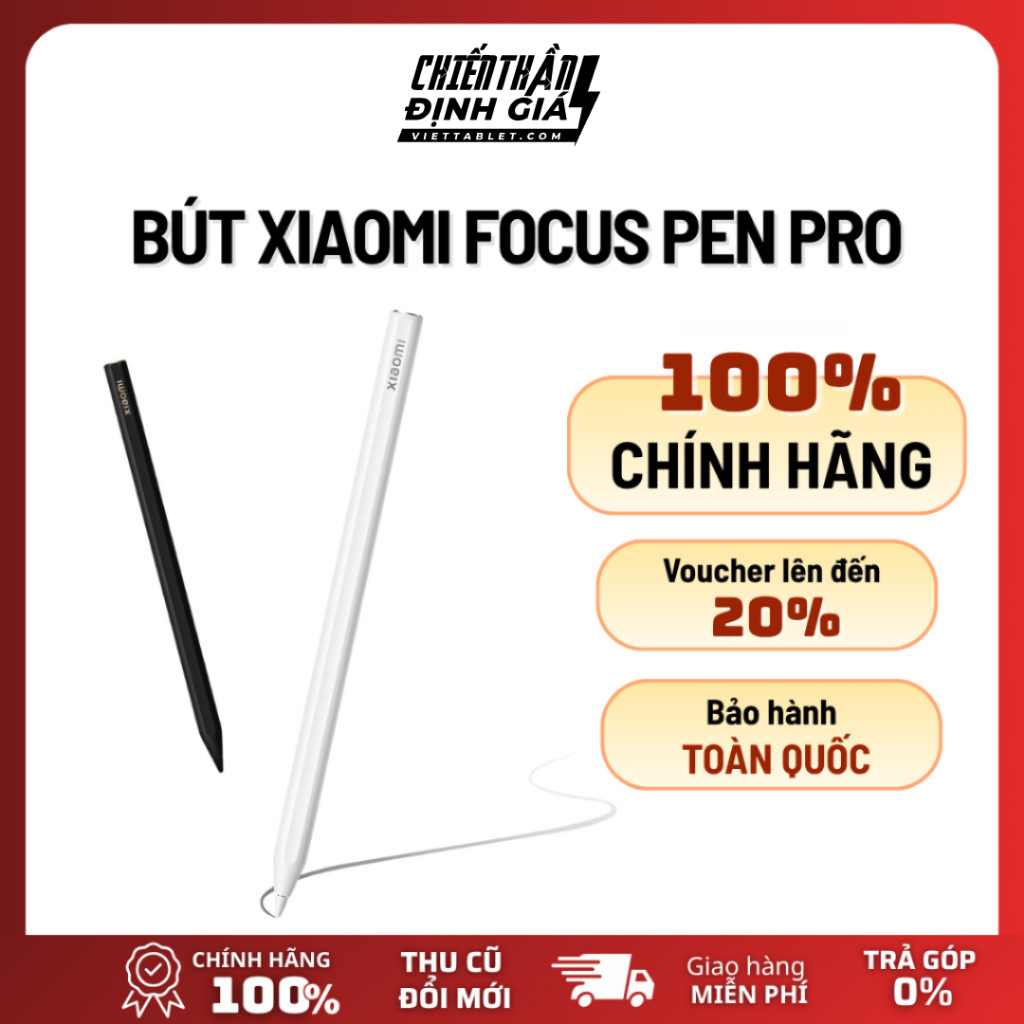 Bút Xiaomi Focus Pen Pro cho Pad 7, Pad 8 - Hàng Chính Hãng, Bluetooth, Sạc từ tính