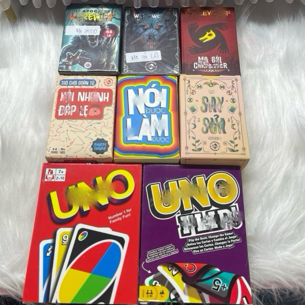 Tổng hợp bộ bài Boardgame đa dạng trò chơi ma sói, thật thách, uno thú vị và hấp dẫn