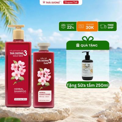 [COMBO] Mua Cặp dầu gội Thái Dương 3 Hoa Đào (Gội 500ml + Xả 333ml) Tặng Sữa Tắm hoặc Dầu xả  Thái Dương 7 Plus