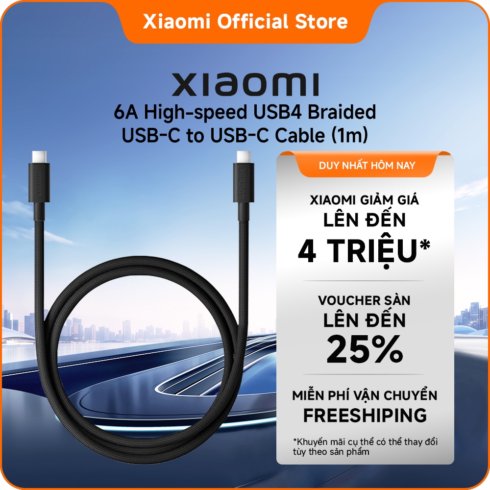 Cáp USB-C to USB-C loại bện tốc độ cao Xiaomi 6A (1m)