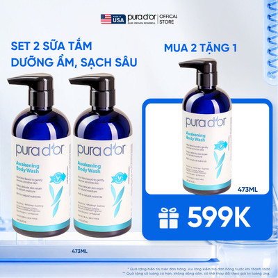 [Mua 2 Tặng 1] Sữa tắm hữu cơ dưỡng ẩm cho mọi loại da Awakening Body Wash Organic Pura Dor 473ml
