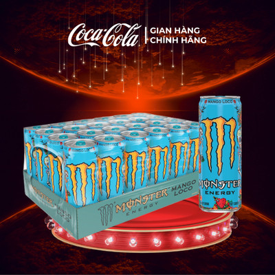 Lốc 24 Lon Nước Tăng Lực Giải Khát Monster Energy Mango Loco 355ml/Lon Sale 8.8_SP