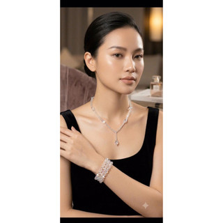 Vòng cổ pha lê giọt nước phối pha lê nón [33]
