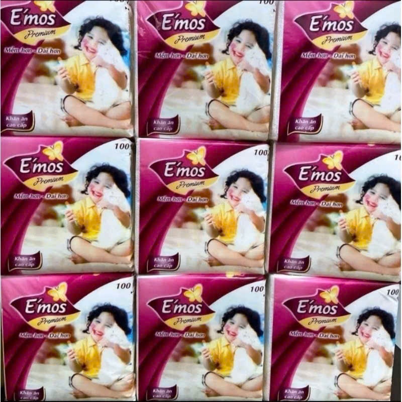 Khăn giấy vuông Emoss 30 bịch, 50-60 tờ/bịch
