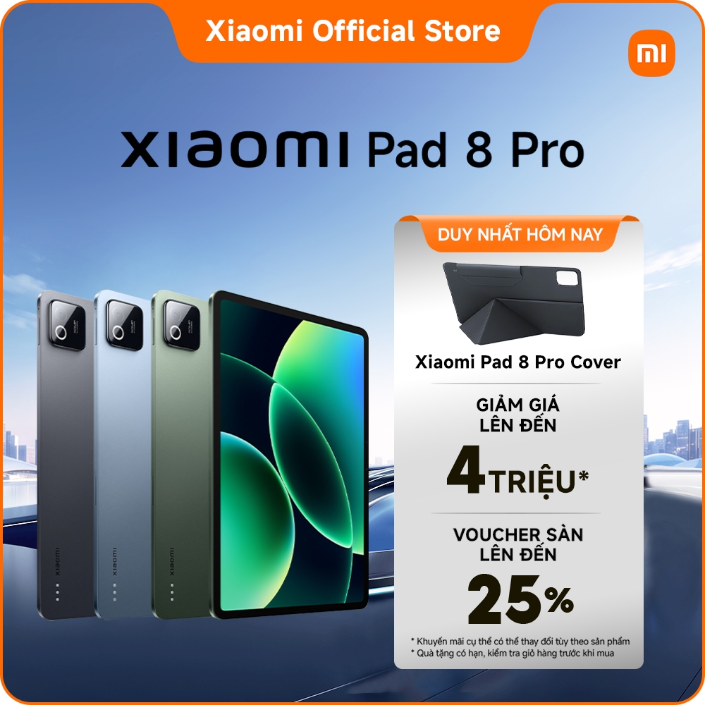 Máy tính bảng Xiaomi Pad 8 Pro (8+128GB|8+256GB)| Pin 9200mAh (typ)|Màn hình 3.2K 144Hz| Vi xử lý Snapdragon 8 Elite