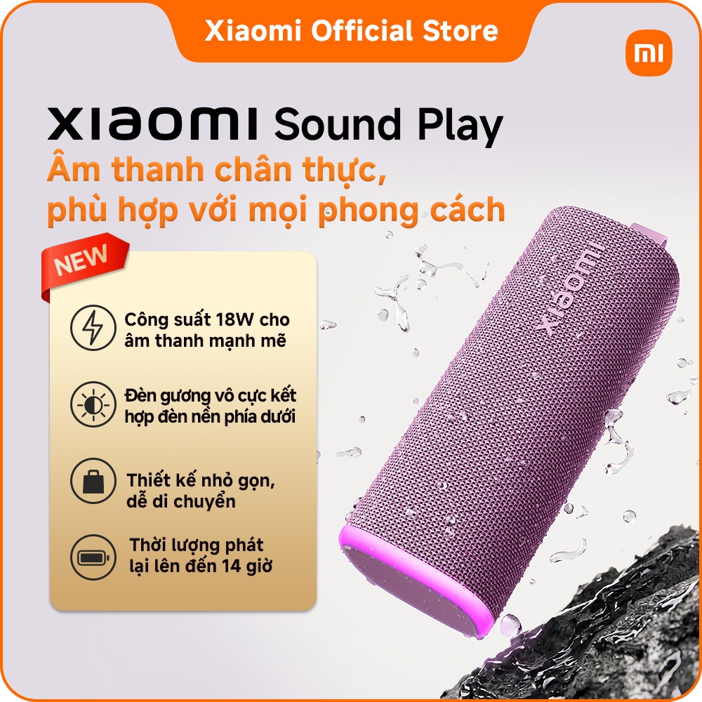 Loa bluetooth Xiaomi Sound Play | Kết nối TWS | Thiết kế nhỏ gọn | Công suất 18W cho âm thanh mạnh m